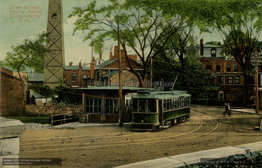 Postcard: Street Railway Waiting Station, Thompsonville, Connecticut